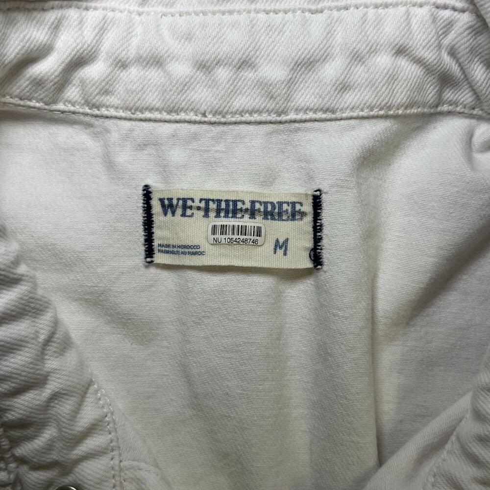 We The Free by Free People Marci Cuffed Shortall Romper Size M White Jumpsuit - Picture 4 of 16